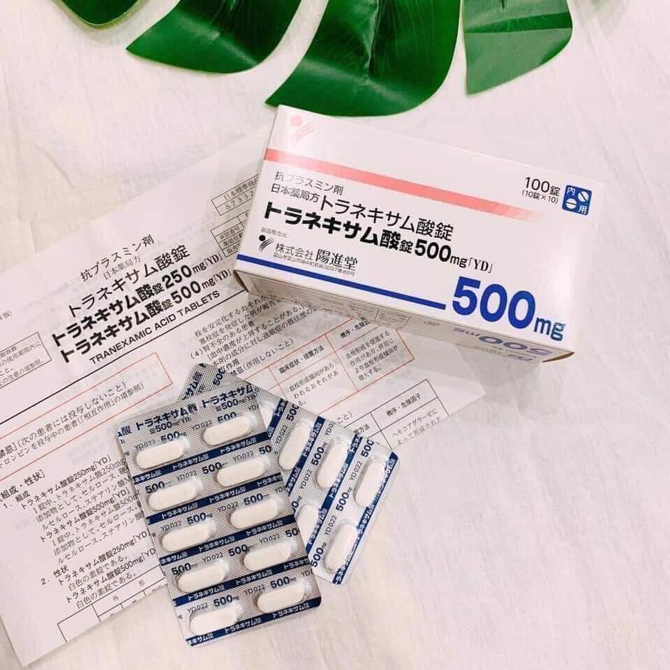 Viên uống trắng da trị nám tàn nhang Trasamin 500mg